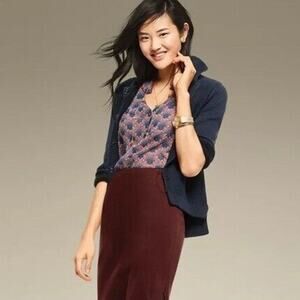 CAbi Fan Collar Sleeveless Floral Sheer Button Down Small